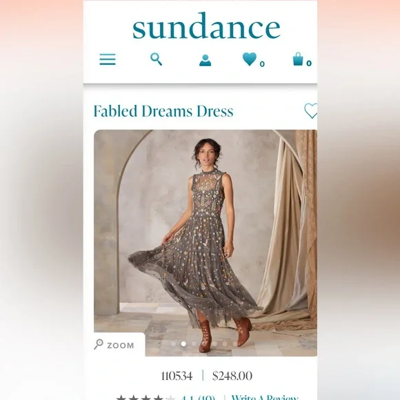 Sundance Fabled Dreams Floral Midi Dress in Gray - Picture 1 of 3